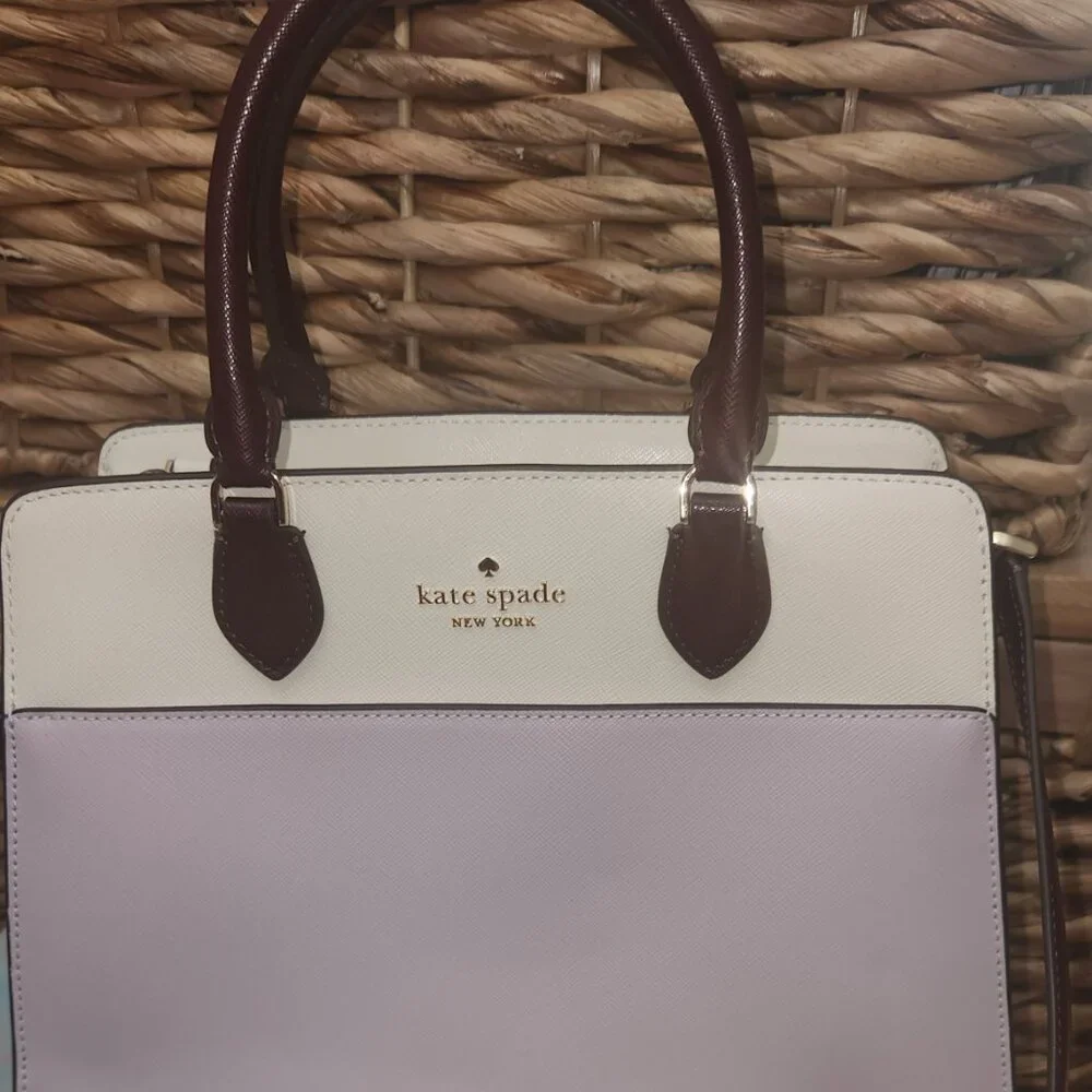 Kate Spade NWT Madison Colorblock Saffiano Leather Medium Satchel Lilac